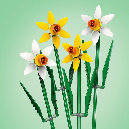 LEGO Criador de narcisos, conjunto de flores artificiais para crianças, construa e exiba este buquê em casa como decoração de quarto ou mesa, presentes para meninas, meninos, adolescentes e fãs 40747