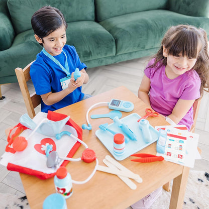 Melissa & Doug Conjunto de médicos para crianças, brinquedos educativos para meninas ou meninos de 3 anos ou mais, kit de médicos infantis para crianças, conjunto de médicos para presentes de meninas de 3 anos