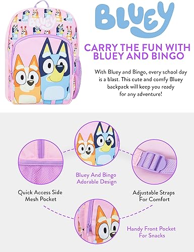 Bluey Mochila | Mochila Bingo Girls | Mochila Cute Toddler | Mochila Nursery | Rosa Tamanho Único