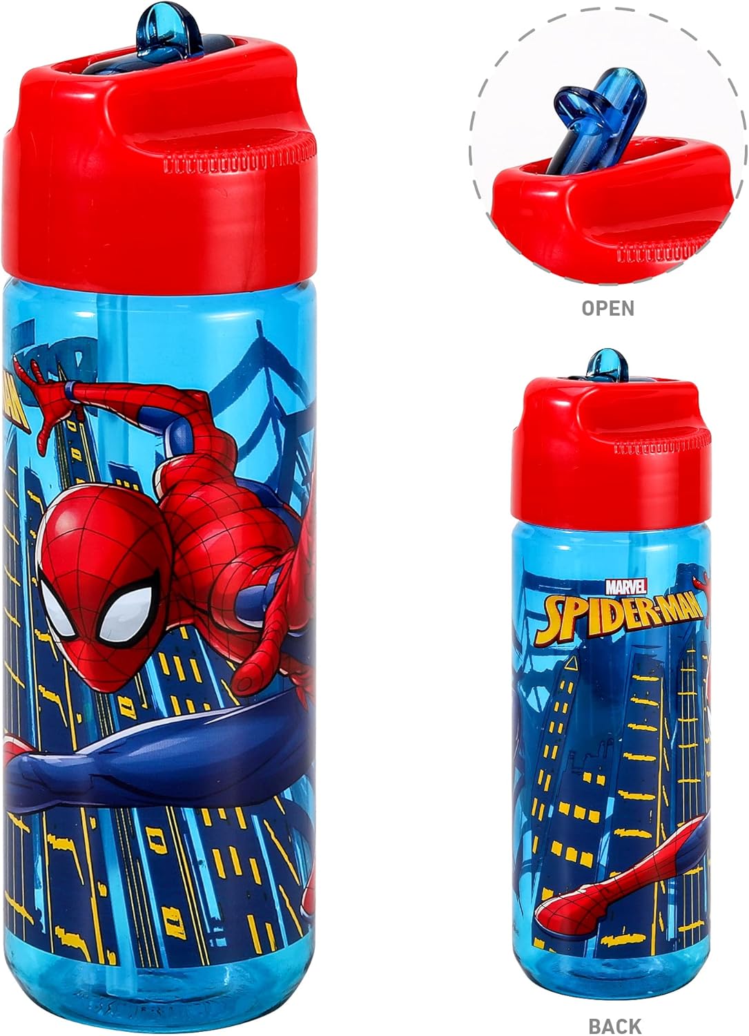 Zawadi Global Conjunto de lancheira infantil Spiderman Kids - lancheira isolada, lancheira com vários compartimentos e garrafa de água de 540 ml - conjunto de comida para almoço de viagem escolar,