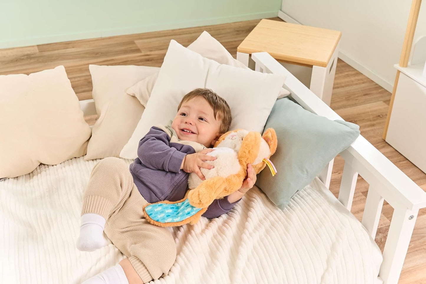 VTech Gatinho ronronante calmante para bebês, gatinho macio e relaxante com 3 modos de brincadeira, sons da natureza, ronronar e movimento de respiração, brinquedo interativo, presente para bebês de 0, 3, 6, 12 meses +, versão em inglês