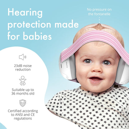 Alpine Muffy Baby Ear Defender para bebês e crianças pequenas de até 36 meses -  Protetores de ouvido com redução de ruído - Fones de ouvido confortáveis para bebês contra danos auditivos e melhora o sono - Preto