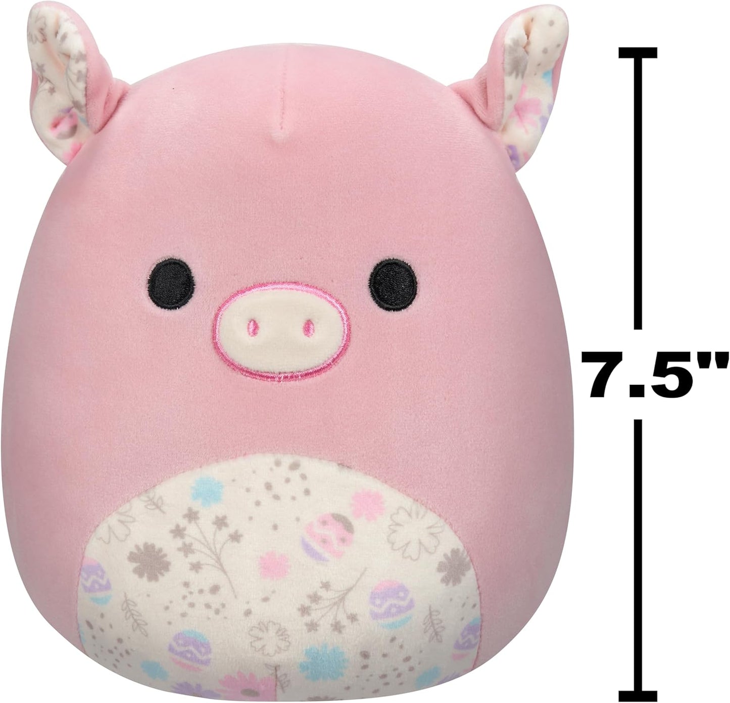 Squishmallows originais de 7,5 polegadas - Squishmallows de Páscoa - Peter the Pig com barriga estampada de Páscoa