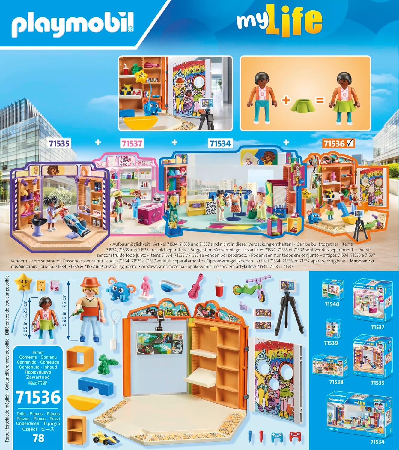 Playmobil 71536 myLife: Toys Shop, momentos emocionantes no paraíso das brincadeiras, incluindo canto de jogos e parede de fotos, conjuntos de jogos detalhados adequados para crianças a partir de 5 anos