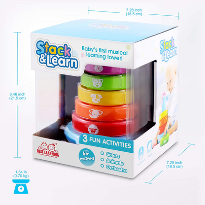 BEST LEARNING Stack & Learn - Brinquedo de Atividade Educacional de Desenvolvimento para Bebês Bebês Crianças | Ideal para brinquedos de bebê de 6 ou 9 meses e acima | Primeiro presente de aniversário de menino ou menina