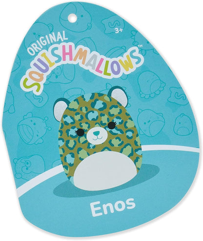 Squishmallows SQCR04131 12", Enos-Leopardo Verde Escuro