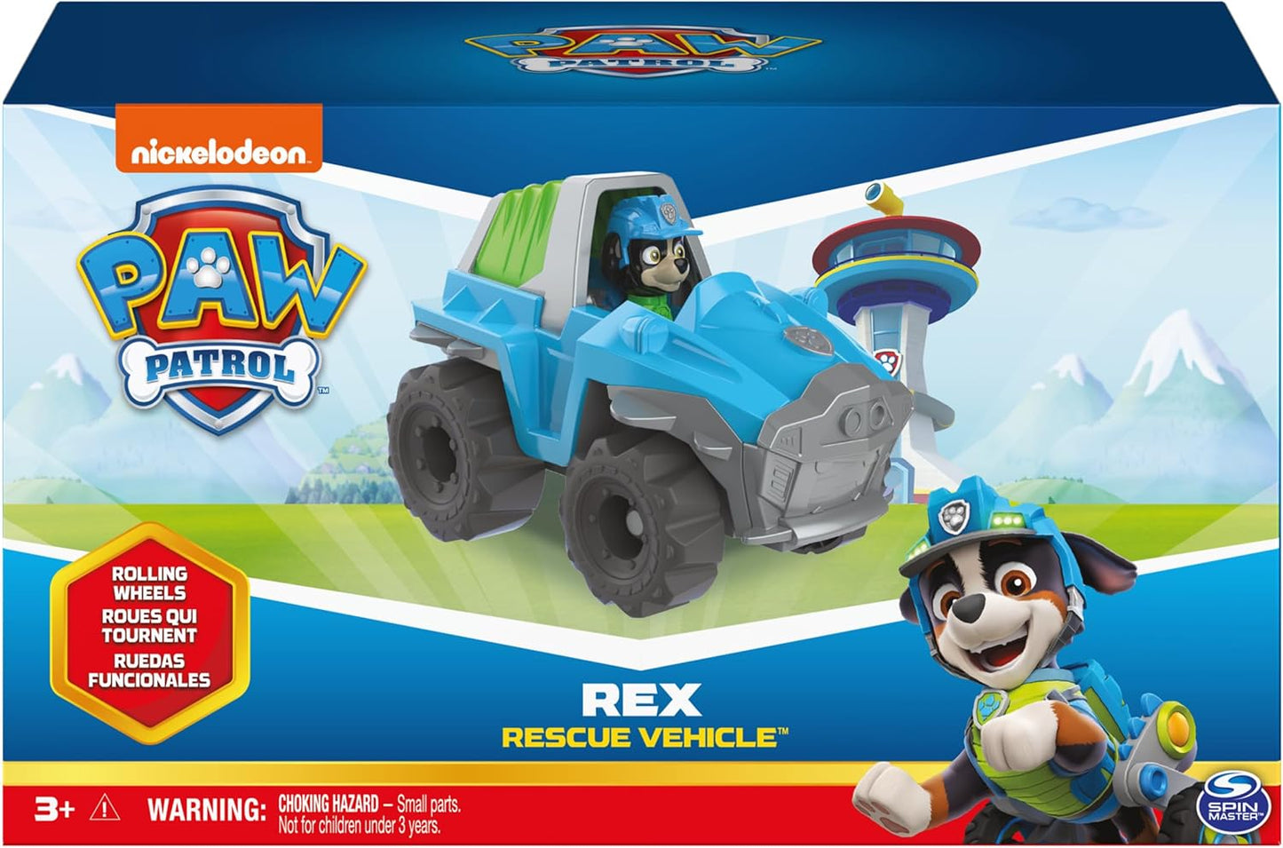 Paw Patrol, vehículo de rescate de dinosaurios Rex con figuras de acción coleccionables, juguetes para niños a partir de 3 años