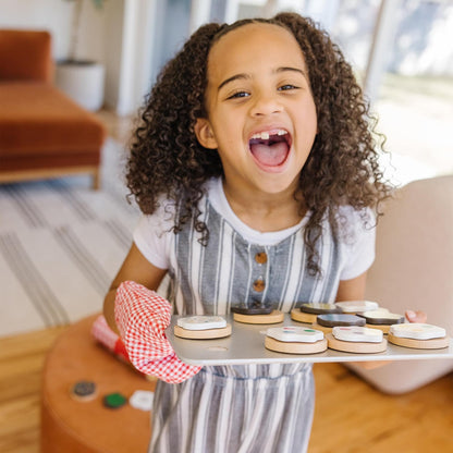 Melissa & Doug Conjunto de biscoitos de madeira | Finja brincar | Jogue brinquedo de comida para crianças | 3+ | Presente para menino ou menina