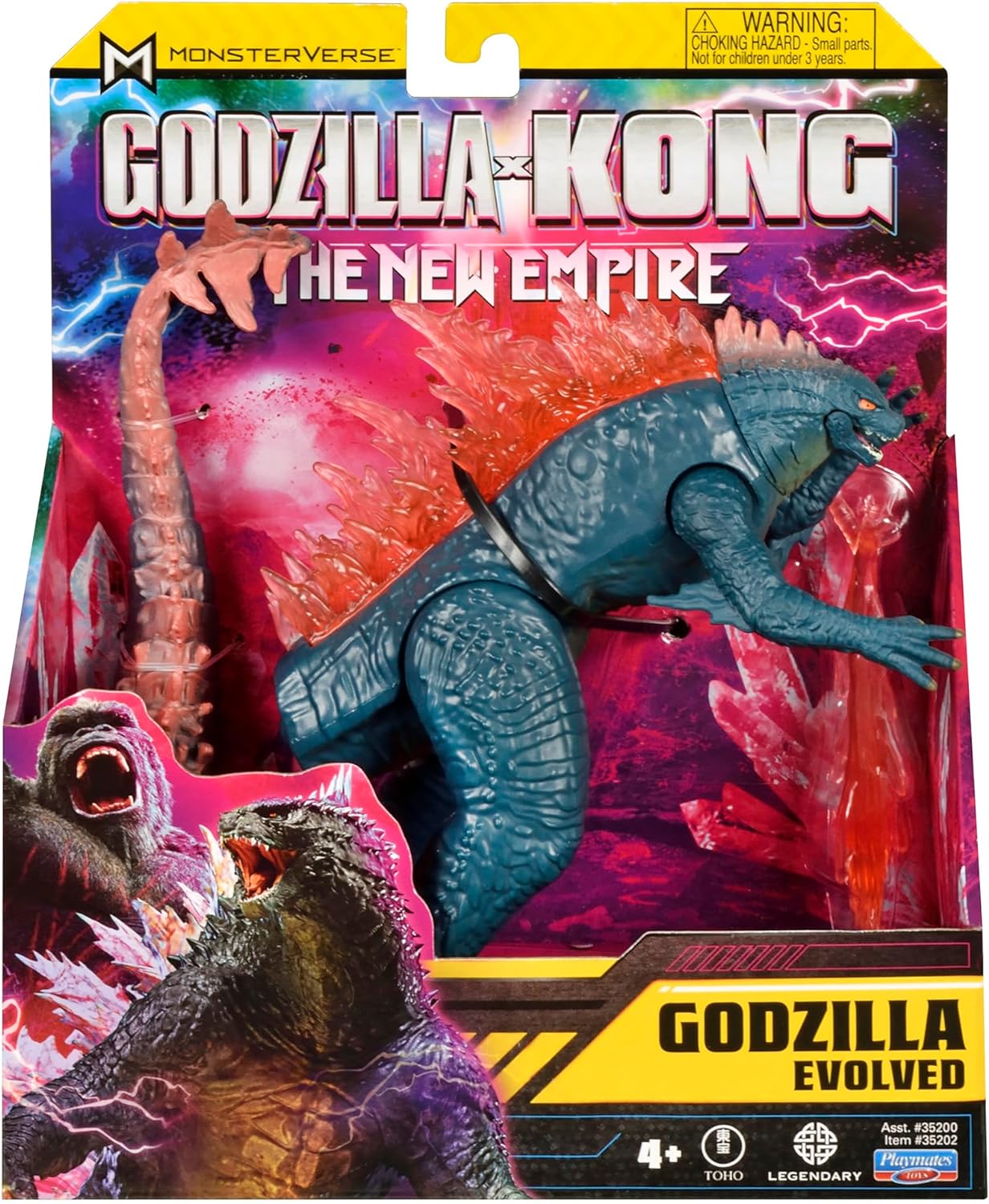 MonsterVerse Godzilla x Kong: The New Empire, brinquedo de boneco de ação Godzilla Evolved de 6 polegadas, brinquedo icônico de personagem de filme colecionável, inclui recurso de energia de raio de calor, brinquedo adequado para maiores de 4 anos