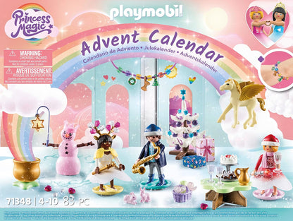 PlayMOBIL 71348: Calendario de Adviento Navidad bajo el arco iris, Fiesta con princesas, 24 días hasta Navidad, Regalos, Juguete coleccionable, Juego de rol divertido e imaginativo, Juegos aptos para niños a partir de 4 años