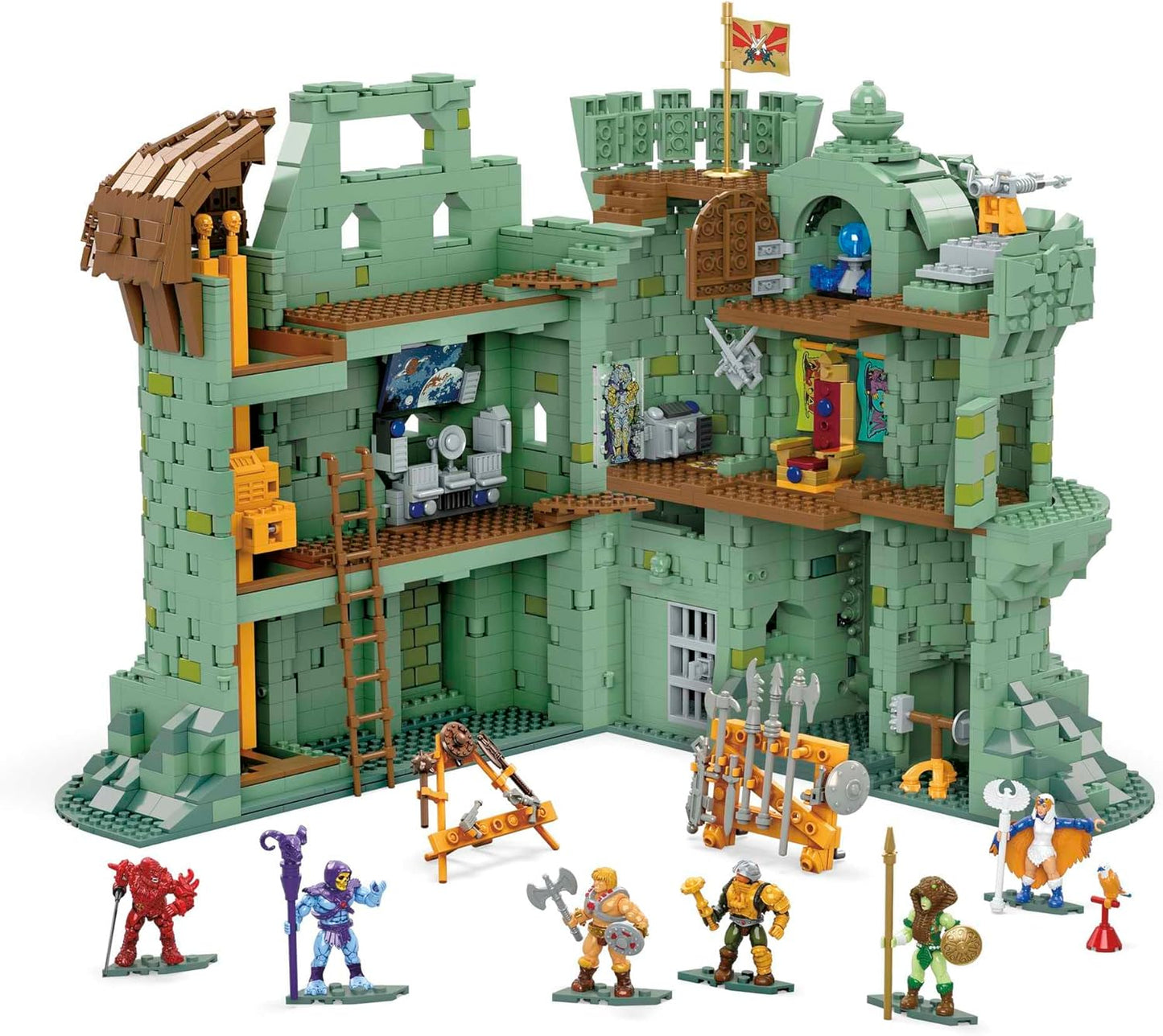 MEGA Conjunto de construção de brinquedos Masters of the Universe, MOTU Castle Grayskull com 3508 peças, 6 microfiguras de ação e acessórios, para colecionadores