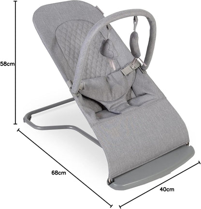 Red Kite  Baya Bouncer - Balanço ergonômico auto-saltitante ajustável para bebês com barra de brinquedos (cinza-pomba)