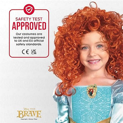 DISGUISE Disney oficial merida peruca acessórios de fantasia infantil, perucas infantis tamanho único