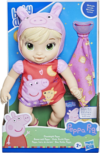 Boneca Baby Alive Peppa, Boa Noite, Brinquedo Peppa Pig, Primeira Boneca, Corpo Macio, para 2 Anos, Loira (F2387)