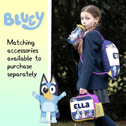 Bluey Garrafa de plástico com canudo sem BPA - Garrafa de água escolar de 580 ml para meninos Garrafa de bebida durável 100% à prova de vazamento para meninos