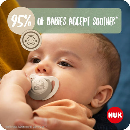 NUK Chupeta de bebê for Nature | 18-36 meses | Chupetas de Borracha Sustentáveis | Mais de 98% de matérias-primas naturais | Esbranquiçado | 2 contagem