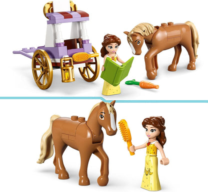 LEGO ǀ Carruagem de cavalos Storytime da Disney Princess Belle, brinquedo de construção para meninas e meninos de mais de 5 anos com miniboneca Belle e figura Phillipe, filme A Bela e a Fera da Disney, presente para crianças 43233