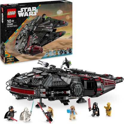 LEGO Star Wars Set de nave espacial The Dark Falcon, juguete de construcción de vehículos para niños y niñas a partir de 10 años, con 6 minifiguras incl. C-3PO, regalo de cumpleaños para niños y fans 75389