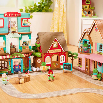 Li'l Woodzeez - Honeysuckle Hillside Cottage - Conjunto de brinquedos de 20 peças com casinha de brinquedo, móveis e acessórios - Casas em miniatura e conjuntos de jogos para crianças de 3 anos ou mais