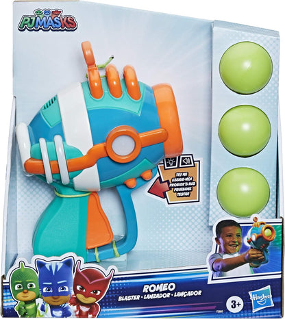 PJ Masks Romeo Blaster Brinquedo pré-escolar, lançador de bolas de plástico fácil de usar para crianças de 3 anos ou mais