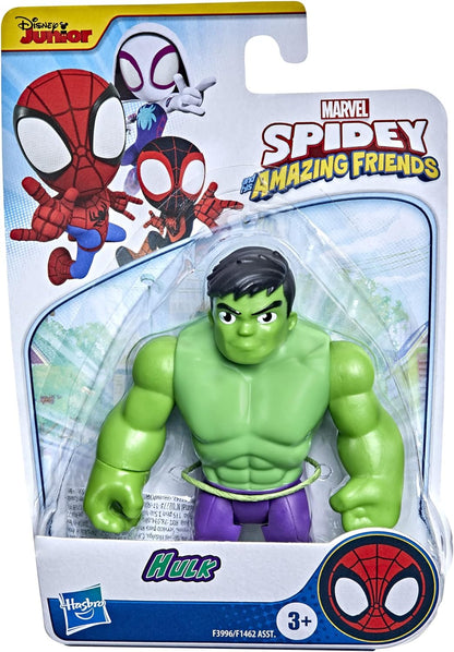 SPIDEY AND HIS AMAZING FRIENDS Brinquedo de figura de herói Marvel Hulk, figura de ação em escala de 10 cm para crianças de 3 anos ou mais