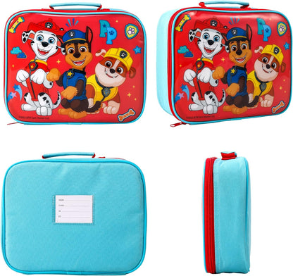 Zawadi Global Conjunto de lancheira infantil Paw Patrol Kids - lancheira isolada, lancheira com vários compartimentos e garrafa de água de 540 ml - conjunto de comida para almoço de viagem escolar, sem BPA