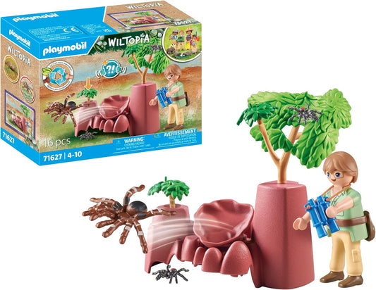 Playmobil 71627 Wiltopia: Spider Rocks, incluindo uma tarântula e duas pequenas aranhas, feitas de mais de 80% de material reciclado e de base biológica, conjuntos de jogos detalhados adequados para crianças a partir de 4 anos