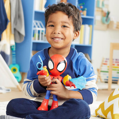 SPIDEY AND HIS AMAZING FRIENDS F83175E0 Marvel Electronic Suit Up Spidey, boneco de ação de 10 polegadas, brinquedos pré-escolares para crianças de 3 anos ou mais