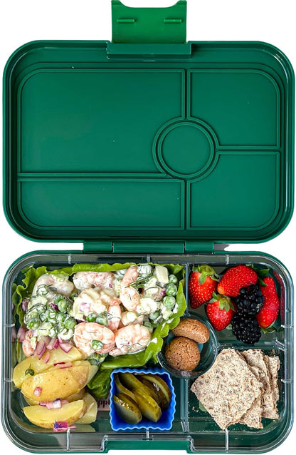 yumbox  Tapas tamanho maior - lancheira Bento à prova de vazamentos de 4 compartimentos para pré-adolescentes, adolescentes e adultos (roxo Sevilha com bandeja arco-íris)