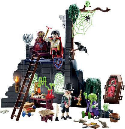 Playmobil 71651 Pirates: Haunted Ruins Promo Pack, incluindo uma ruína de castelo, três figuras e muitos extras misteriosos, conjuntos de jogos misteriosos adequados para crianças de 4 anos ou mais