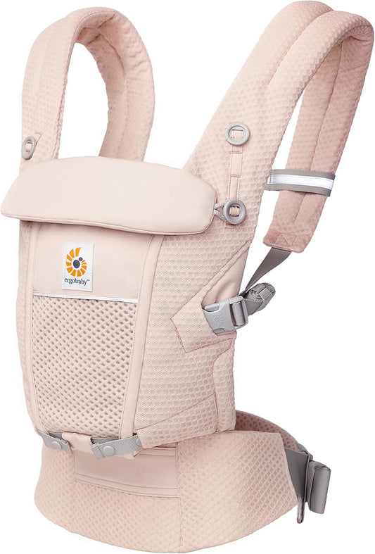 Ergobaby Porta-bebês Adapt para recém-nascidos desde o nascimento, 3 posições, malha SoftFlex, porta-barriga ergonômico para bebês, porta-costas, porta-bebês, quartzo rosa