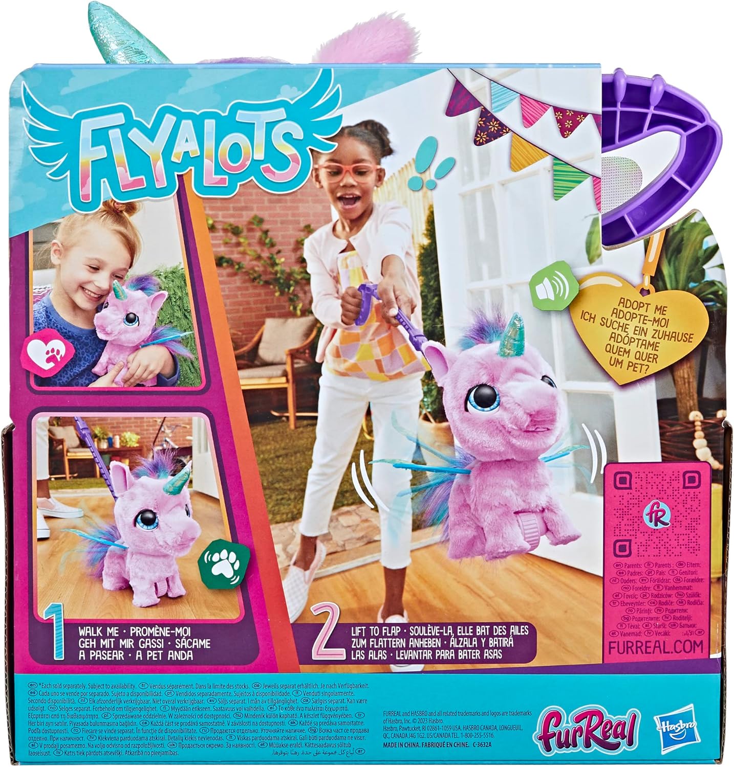 FurReal Flyalots Flitter My Alicorn Brinquedo interativo de pelúcia, brinquedos de unicórnio, brinquedo animatrônico para animais de estimação para crianças 4+