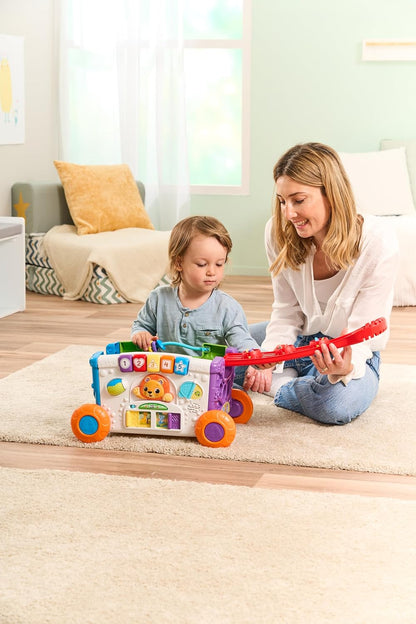 VTech Baby Sort &amp; Discover Activity Cart, Panel de actividades con luces y materiales manipulativos, animales, números y colores, juguete interactivo, regalo para niños de 12, 18, 24 meses y más, versión en inglés