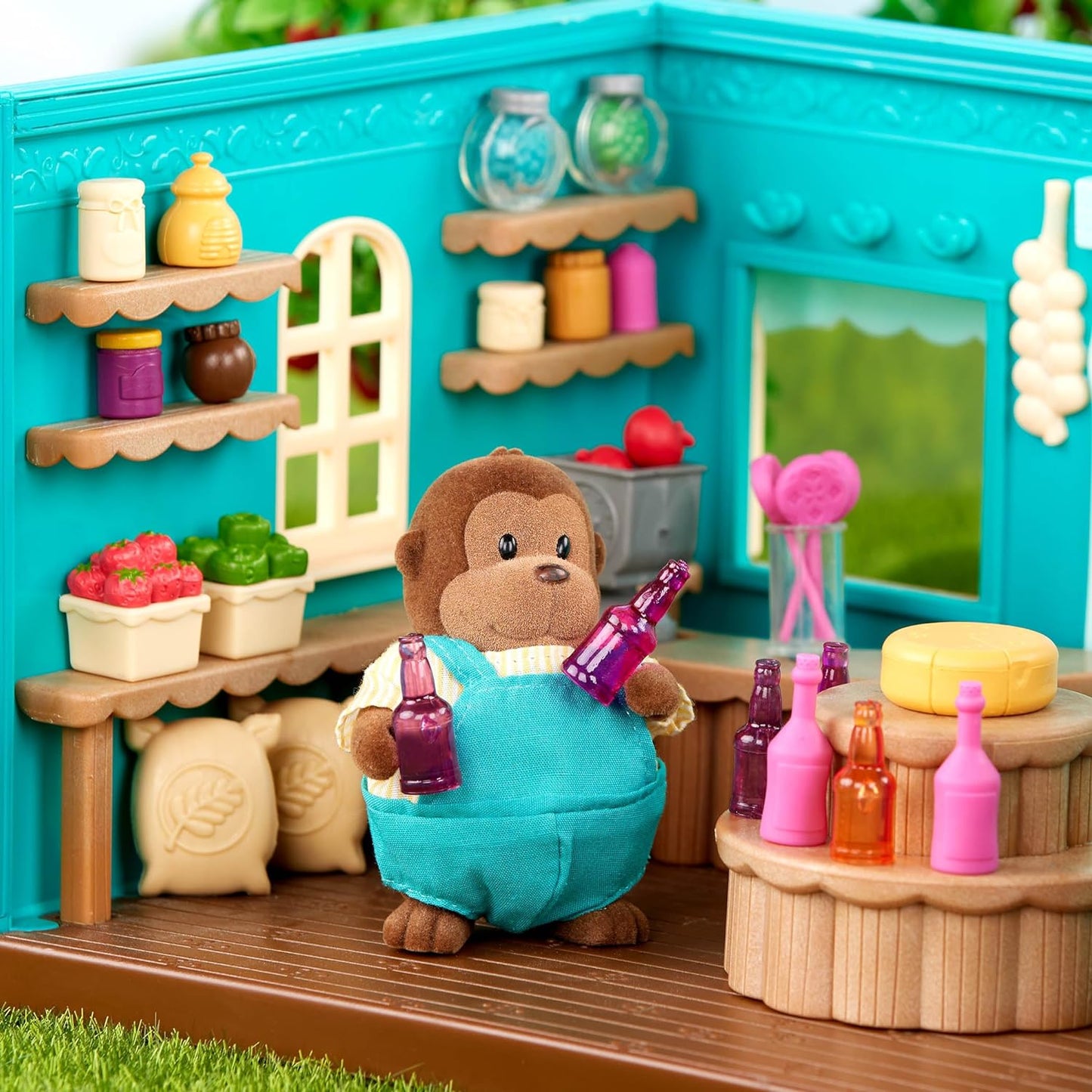 Li'l Woodzeez Store Playset – Honeysuckle Hollow General Store – Conjunto de brinquedos de 69 peças – Brinquedos de família para crianças de 3 anos ou mais