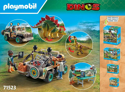 Playmobil 71523 Dinos: Campo de Pesquisa com Dinos, emocionante tour explorador com os pesquisadores, incluindo walkie-talkie, microscópio e ovos de dinossauro, conjuntos de jogos sustentáveis