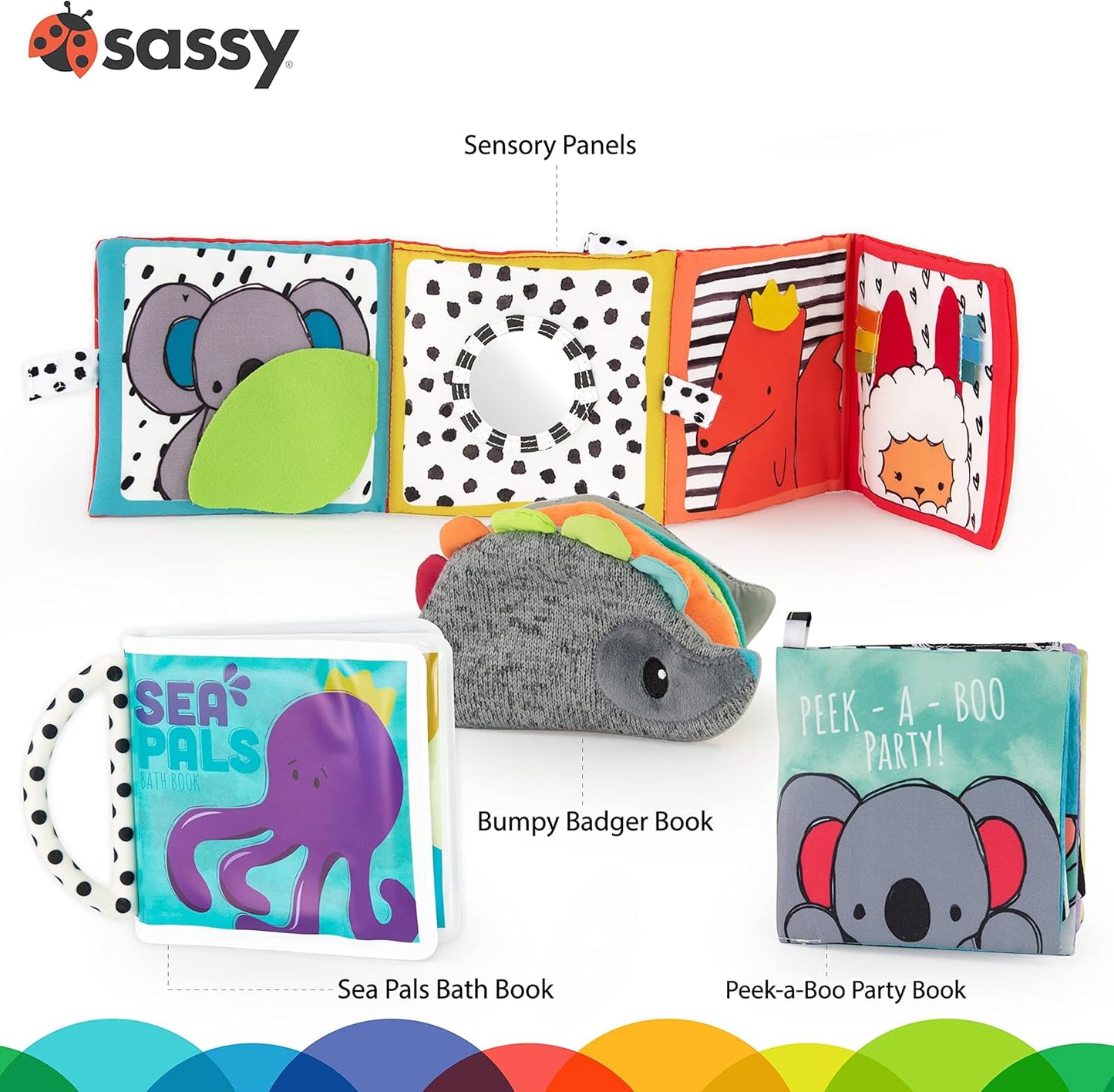 Libros para bebés Sassy Newbie - 4 piezas - 2m+