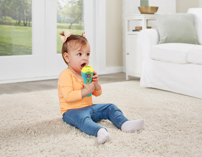 VTech Micrófono para Cantar Canciones de Bebé, Micrófono Interactivo de Juguete con 4 Botones de Animales, Sonidos y Números, Luces Intermitentes y Música, Juguete Musical para Bebés de 12, 18, 24 Meses+, Versión en Inglés