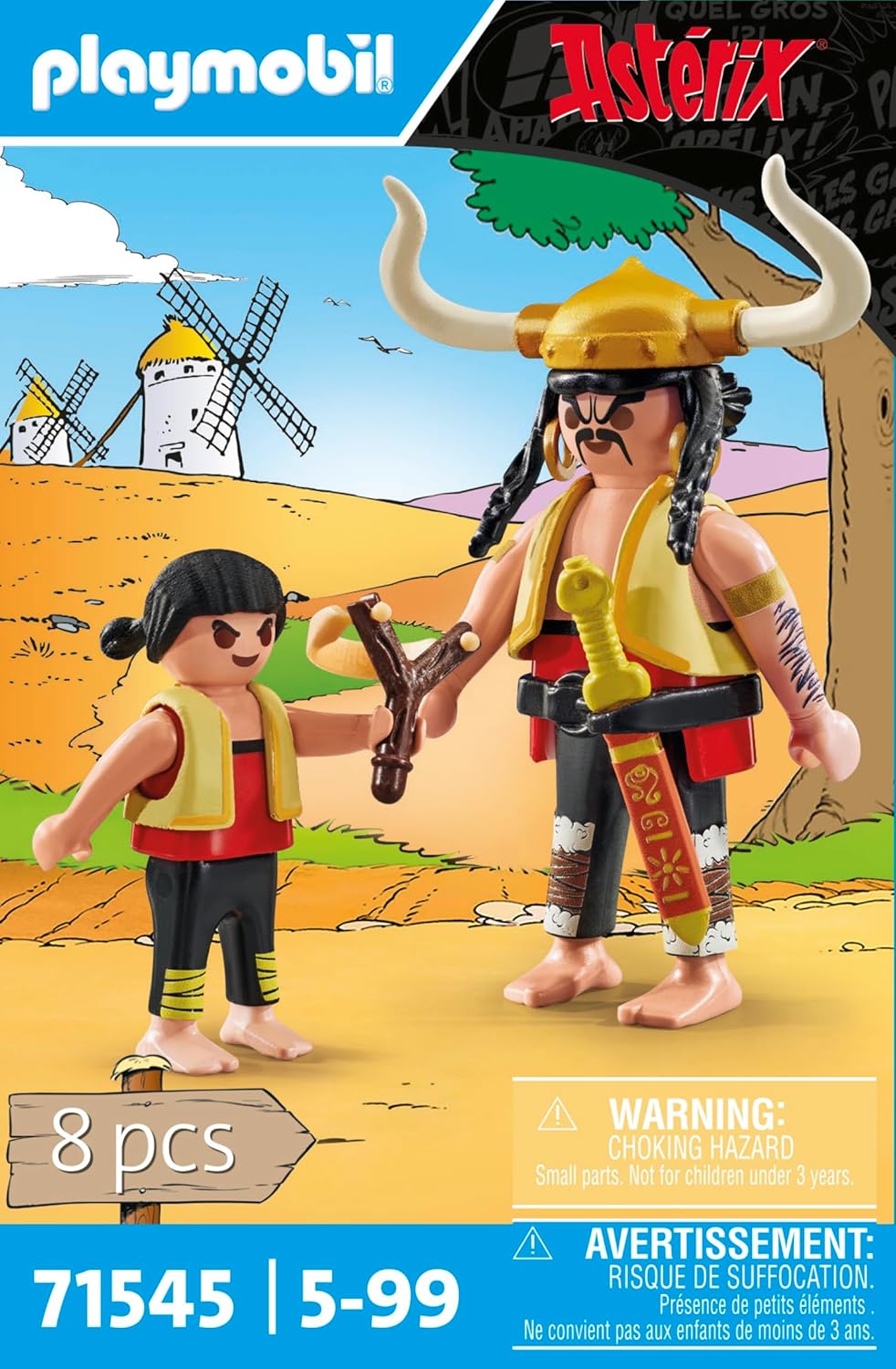 Playmobil 71545 Asterix: Huevos y Bacon e Pepe, dupla corajosa do universo Asterix, incluindo espada e estilingue, conjuntos de jogos imaginativos adequados para crianças a partir de 5 anos