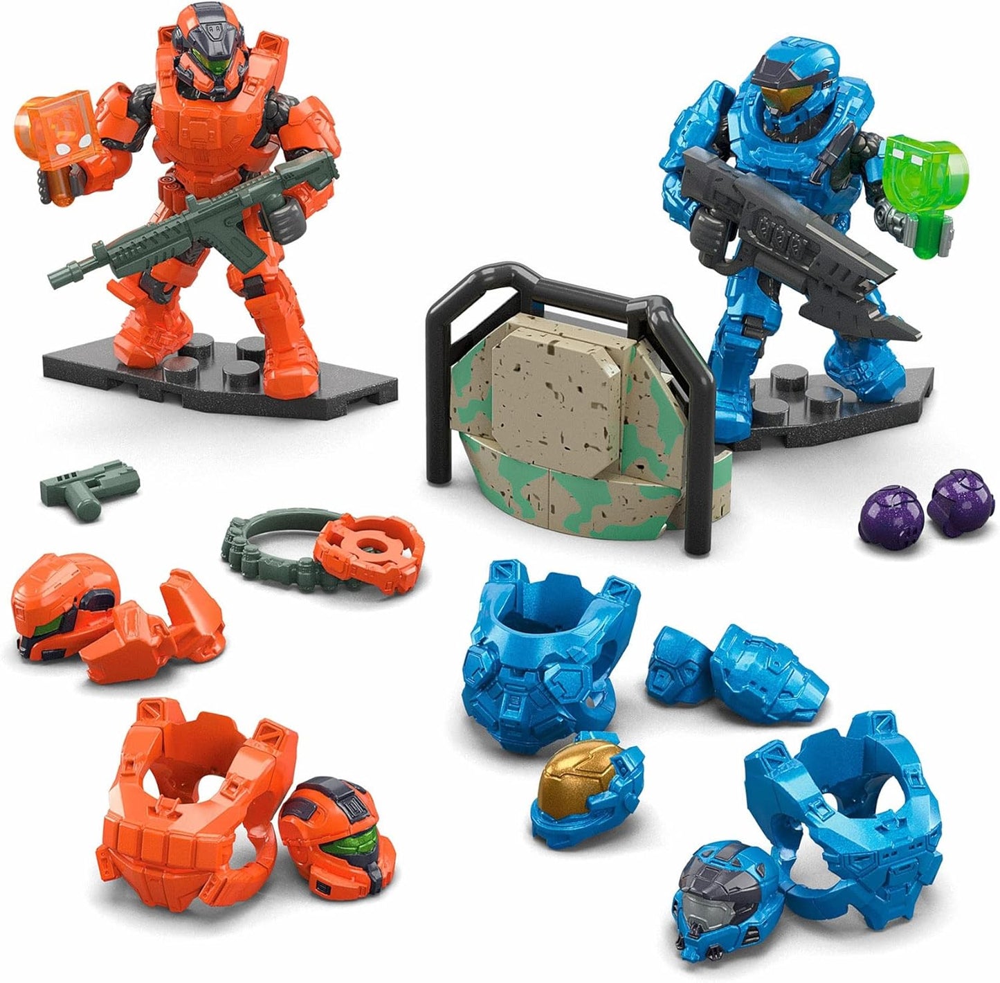 Mega Construx Halo Infinite Spartan Mission – Combate Decisivo – Conjunto de 2 Figuras Articuladas 6 cm + Acessórios