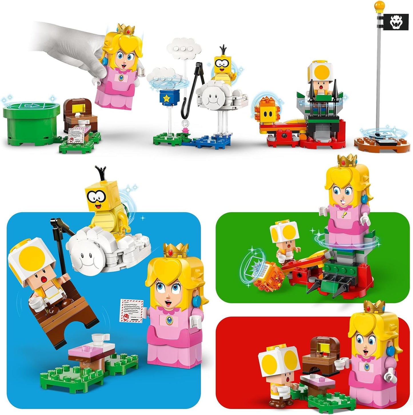 LEGO Super Mario Adventures con melocotón interactivo, juego de juguetes de princesa para niños, figura de rana amarilla, regalo de Nintendo para niñas, niños y jugadores de 6 años en adelante,