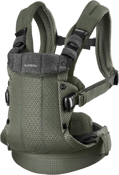 BabyBjörn Mochila Porta Bebé Harmony, Malla 3D, Verde Oscuro