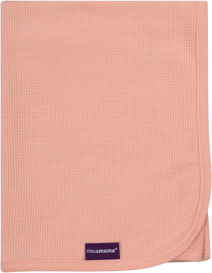 Clevamama Manta de algodón Wraffle Wave para bebé - para ropa de cama de guardería, moisés, cochecito - 70x90 - Coral