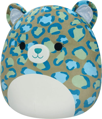 Squishmallows SQCR04131 12", Enos-Leopardo Verde Escuro