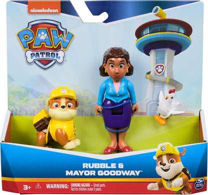 Paw Patrol Rubble, Mayor Goodway e Chickaletta Figures, brinquedos infantis para meninos e meninas a partir de 3 anos