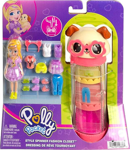 Polly Pocket - Cão guarda-roupa estilo carrossel giratório