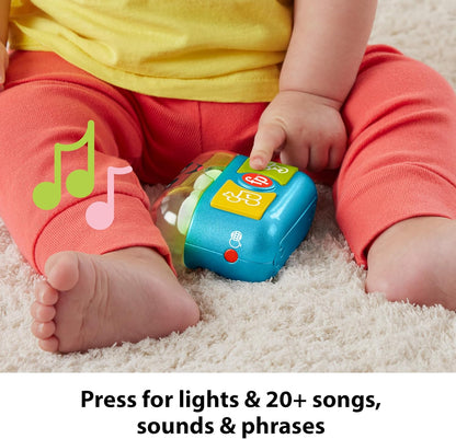 Fisher-Price Laugh & Learn Brinquedo para bebês e crianças pequenas brinca com fones de ouvido com música e luzes para maiores de 6 meses, versão multilíngue,