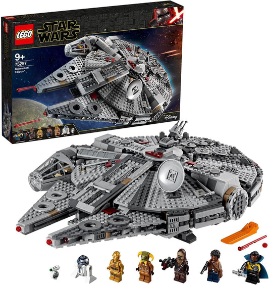 LEGO Star Wars 75257 Millennium Falcon - Conjunto de nave estelar com 5 minifiguras e 2 figuras de Droid inc. Finn, Chewbacca, C3PO e R2D2 - brinquedos de construção para meninos e meninas com mais de 9 anos