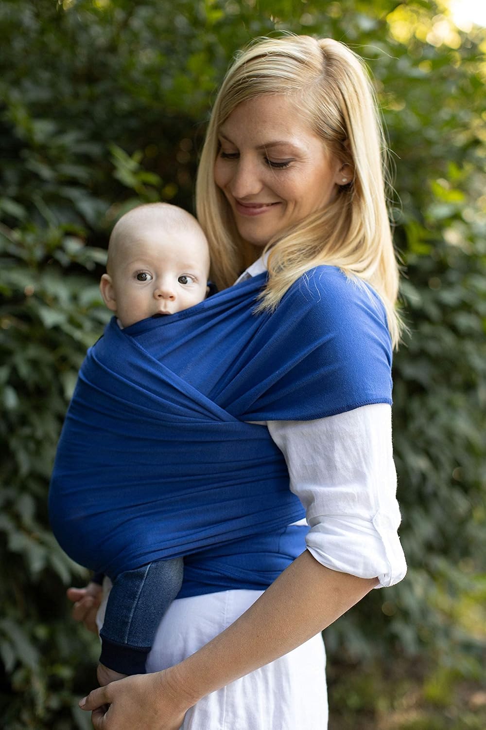 CuddleBug Baby Wrap - Porta-bebês mãos-livres - Envoltório macio e elástico - Porta-bebês Recém-nascido a criança 7-35 lbs - Tamanho único para todos os porta-bebês - Sling de envoltório para bebê saudável para o quadril