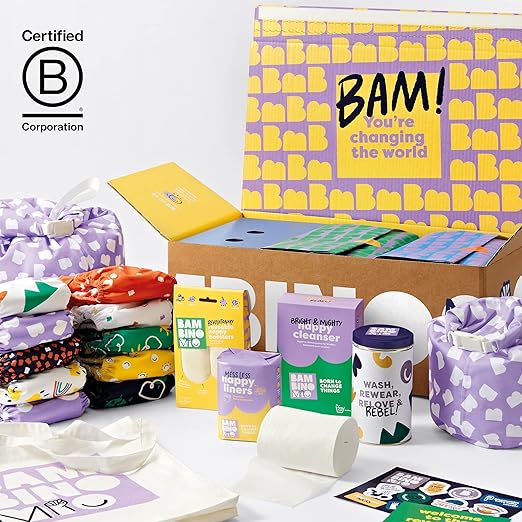 Bambino Mio, conjunto de fraldas reutilizáveis - The Changemaker Bundle, 20 x fraldas, forros, reforços, bolsas úmidas e limpador (negrito)