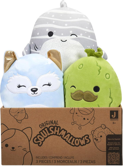 Squishmallows Pacote misterioso original de 8 polegadas pelúcia ultramacia de tamanho pequeno - os estilos variam na caixa surpresa que inclui três originais de 8 polegadas